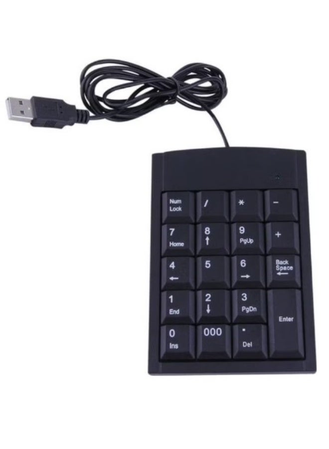Terabyte 19 Keys Mini USB Wired Numeric Keypad Black - Image 1